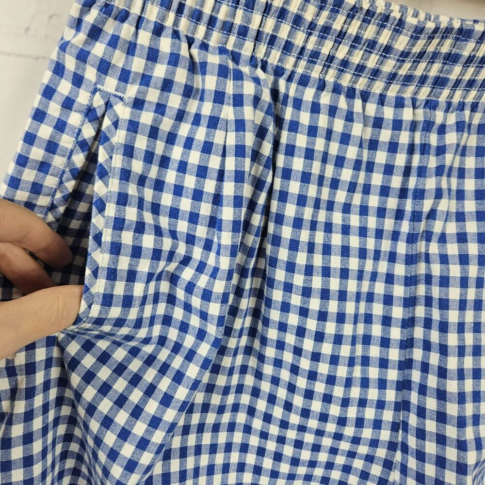 Koret Francisca Blue & White Gingham Elastic Waist Shorts M - Picture 5 of 9